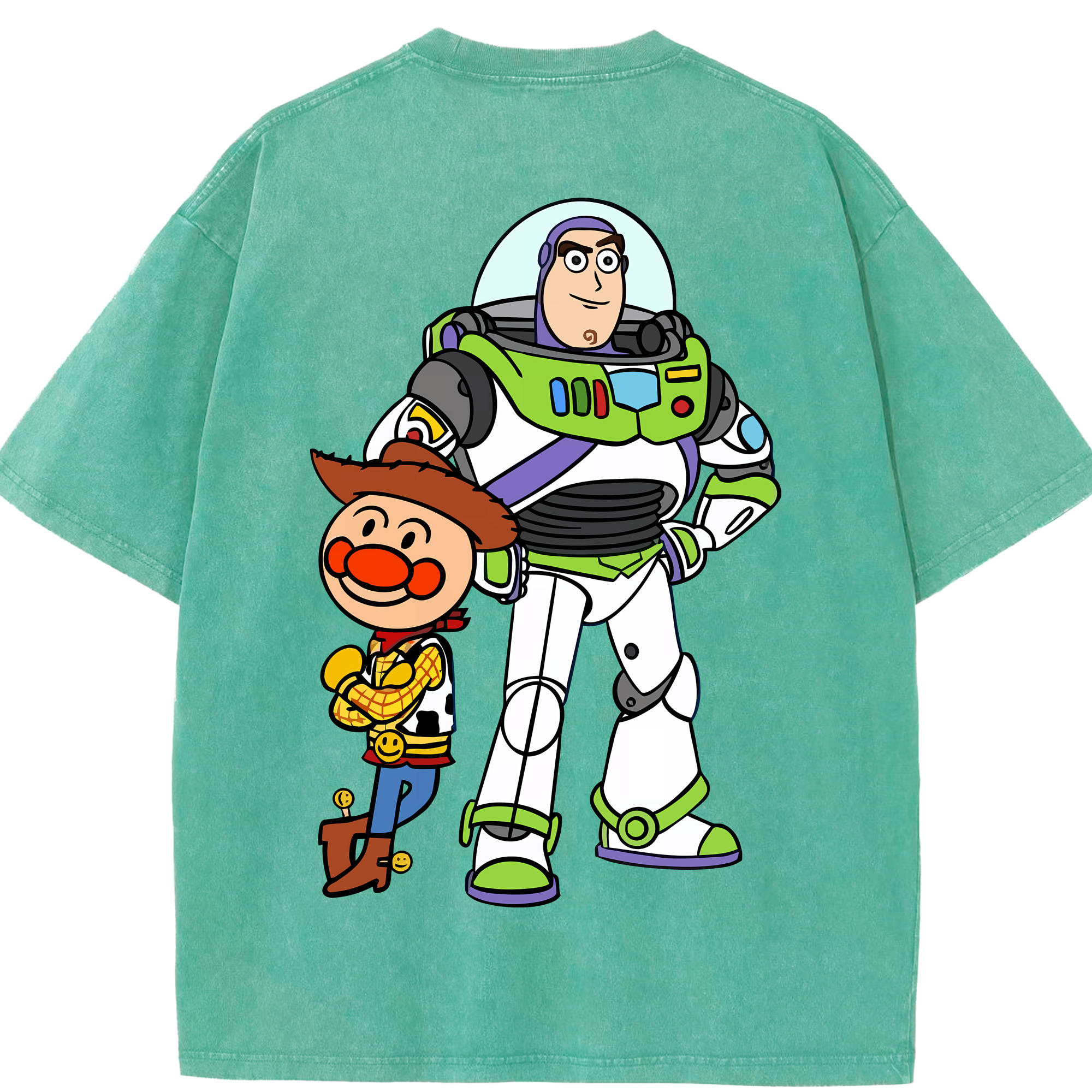 （画像用） アンパンマン Anpanman 綿100% ヴィンテージ風 半袖Tシャツ（背面プリント）